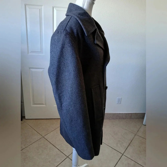 Merona womens winter pea coat double breasted wool brend gray size medium - Picture 3 of 16